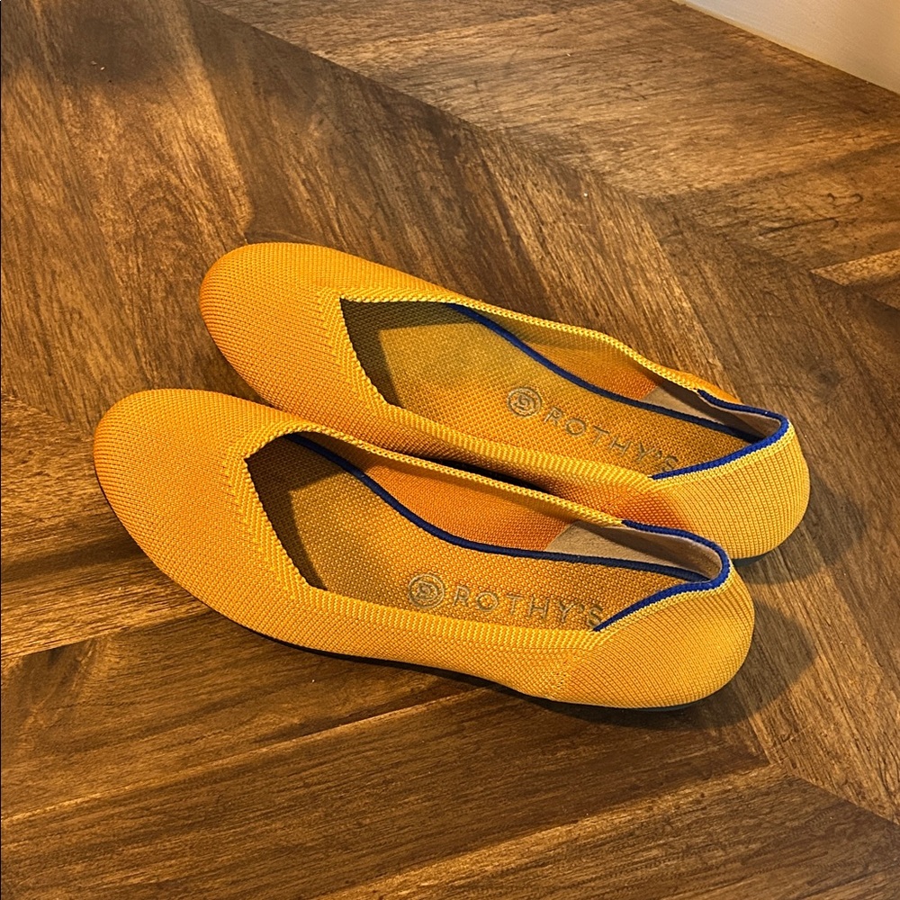 Rothy's Bright Yellow and Blue Flats